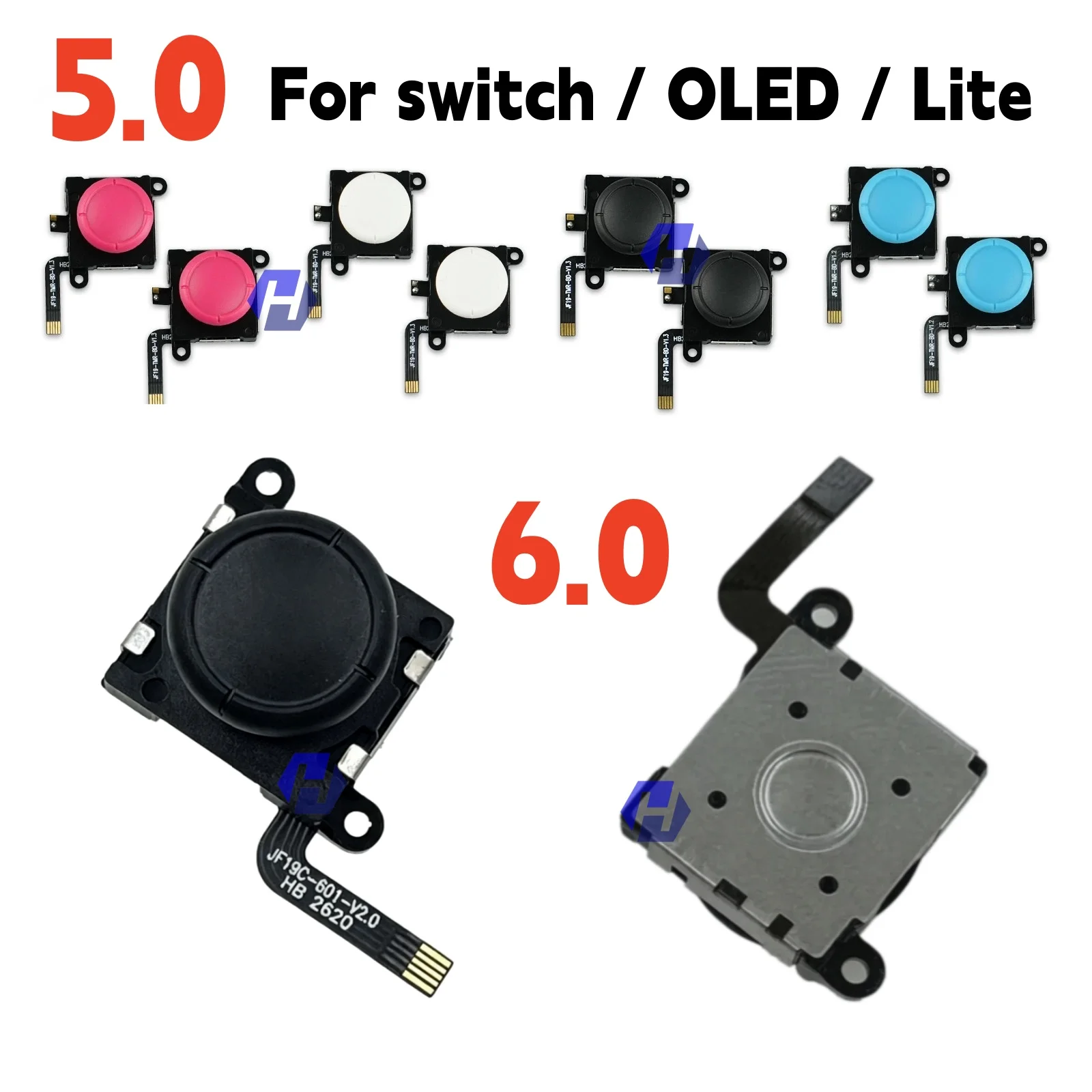 10/20PCS 5.0 6.0 GINFULL TMR Joysticks for Nintendo Switch / OLED / Lite Joy-Con Stick Higher Precision Lower Consumption