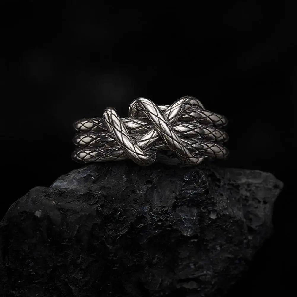 Alloy Punk Ring Python Texture Adjustable Alloy Snake Knuckle Ring Finger Jewelry for Party Club Couples Open Ring with Good