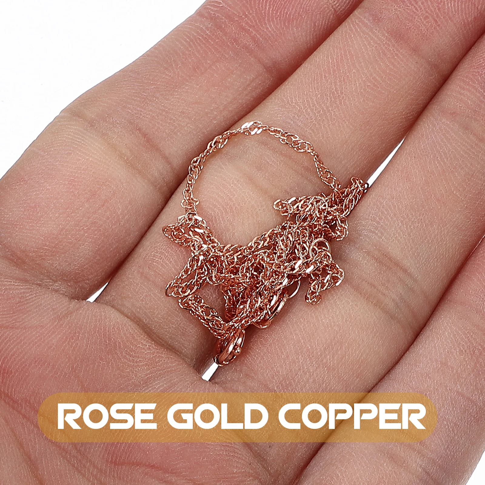 

3 Pcs Rose Gold Water Wave Necklace Chains for Women Choker Jewelry Necklaces Jewellery Making