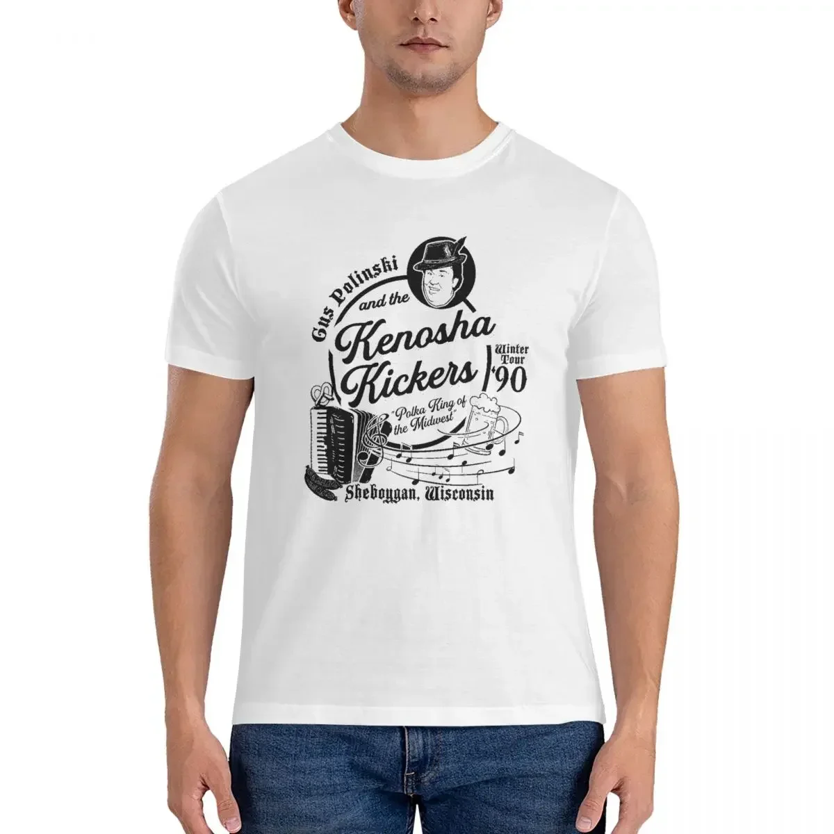 100% Cotton Kenosha Kickers The Polka King Of The Midwest T-shirt Unisex Fashion Oversized T Shirt Men Round Neck Shirts Tops