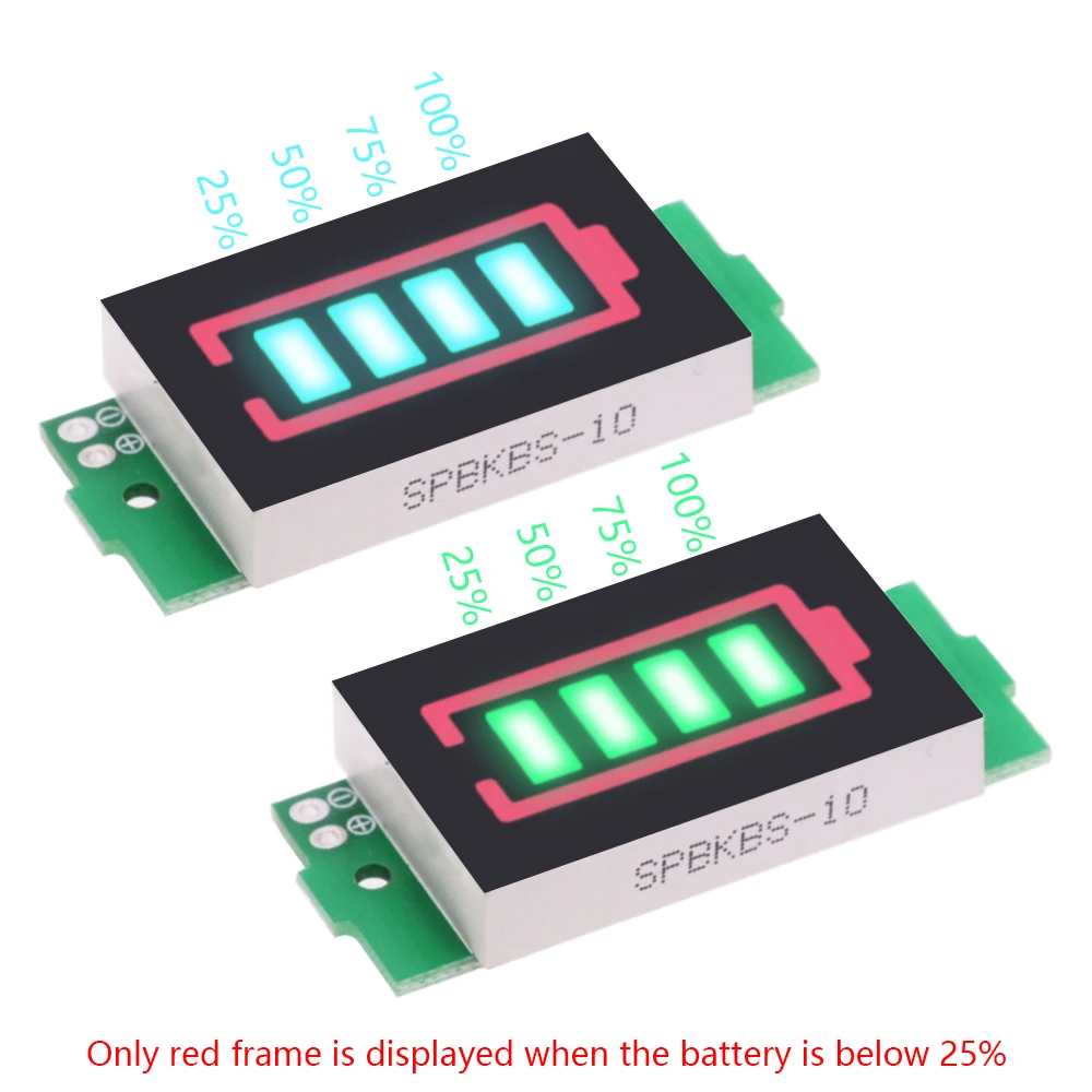 1/5/10PCS 1S 2S 3S 4S Single 3.7V Lithium Battery Capacity Indicator Module 4.2V Blue 1-8S Electric Vehicle Battery Power Tester