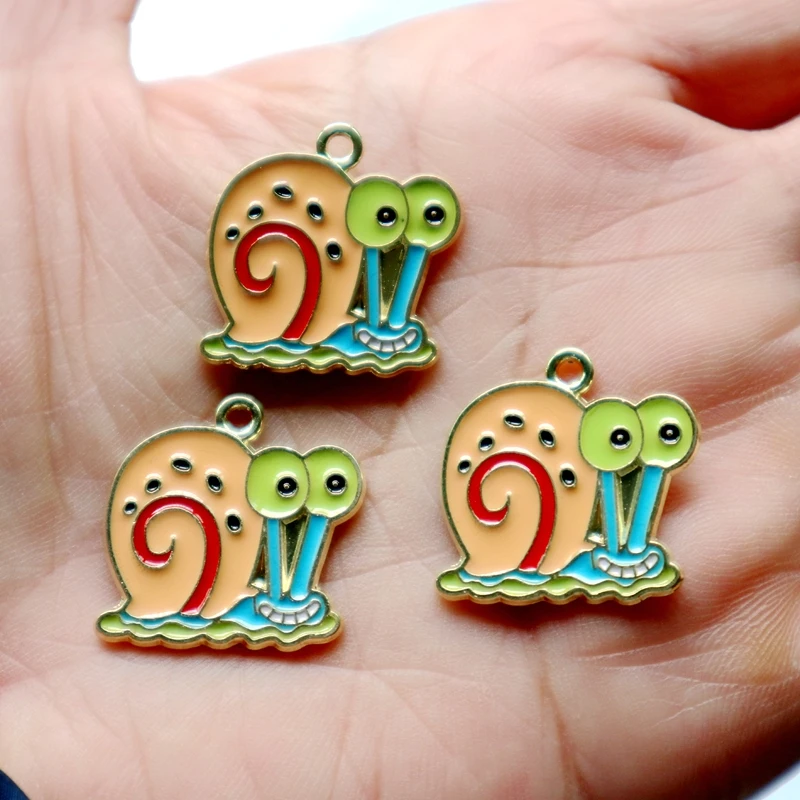 

10PCS Colorful Snail Alloy Enamel Pendant Fashion Charm Shiny Texture Dangle DIY Necklace Earrings Bracelet Keychain Accessories