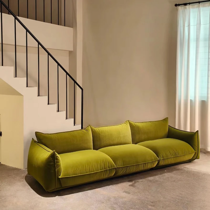 Light luxury velvet sofa, comfortable straight sofa