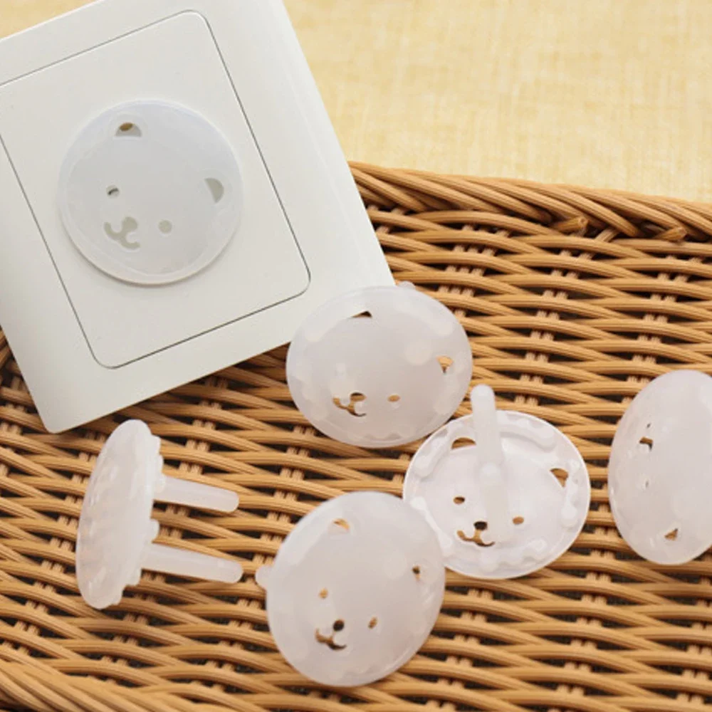 1-10pcs Bear EU Power Socket Electrical Outlet Baby Kids Child Safety Guard Protection Anti Electric Shock Plugs Protector Cover