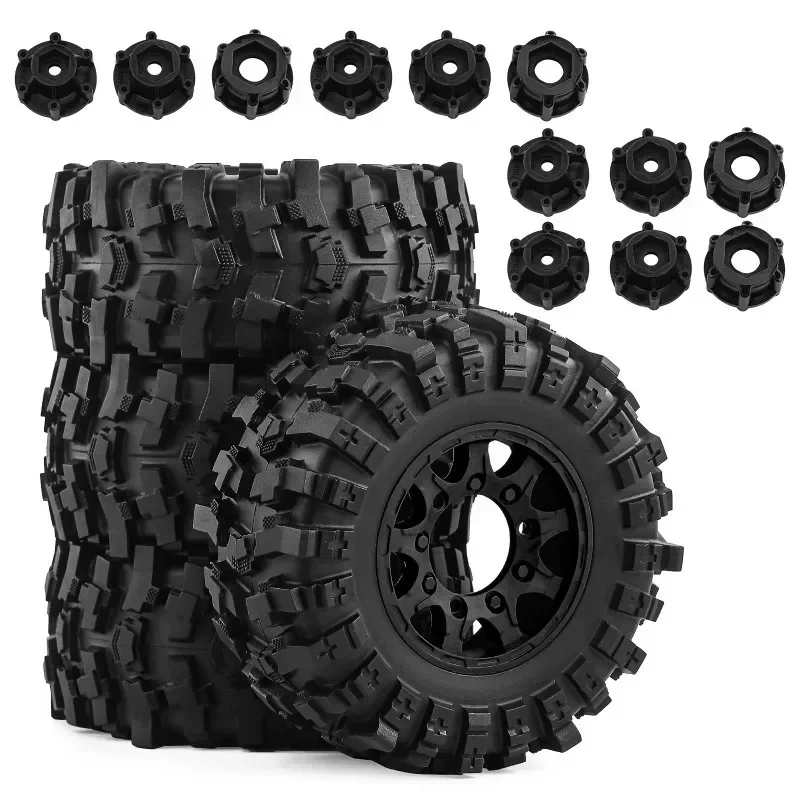 

4Pcs 118mm 1/10 Short Course Truck Tire Tyre with 12mm 14mm 17mm Wheel Hex for Trxs Slash ARRMA SENTON HSP HPI RC Car