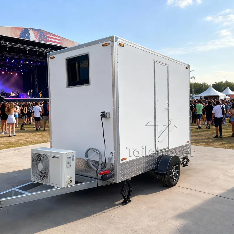 Hot Sales Portable Bathroom Trailer Vip Luxury Toilet Trailer Outdoor Mobile Restroom Trailer for Parties Wedding