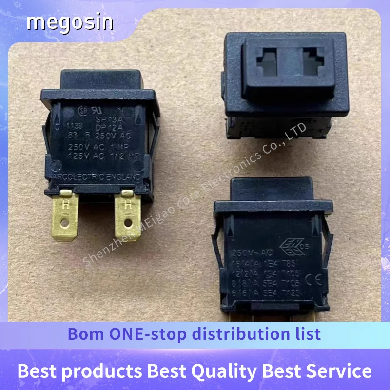 Power supply lock button switch 2-pin 16A 250V vacuum cleaner accessory button switch