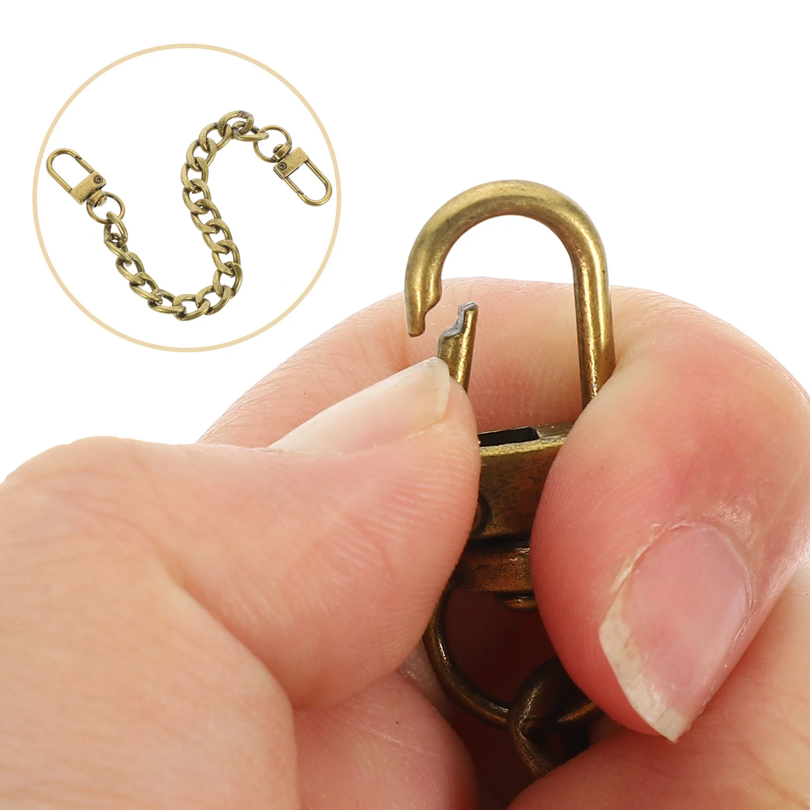 8 قطعة استبدال حقيبة سلسلة معدنية مشبك مسطح حزام لحقيبة اليد محفظة DIY ملحق انفصال سلسلة الكتف حلية