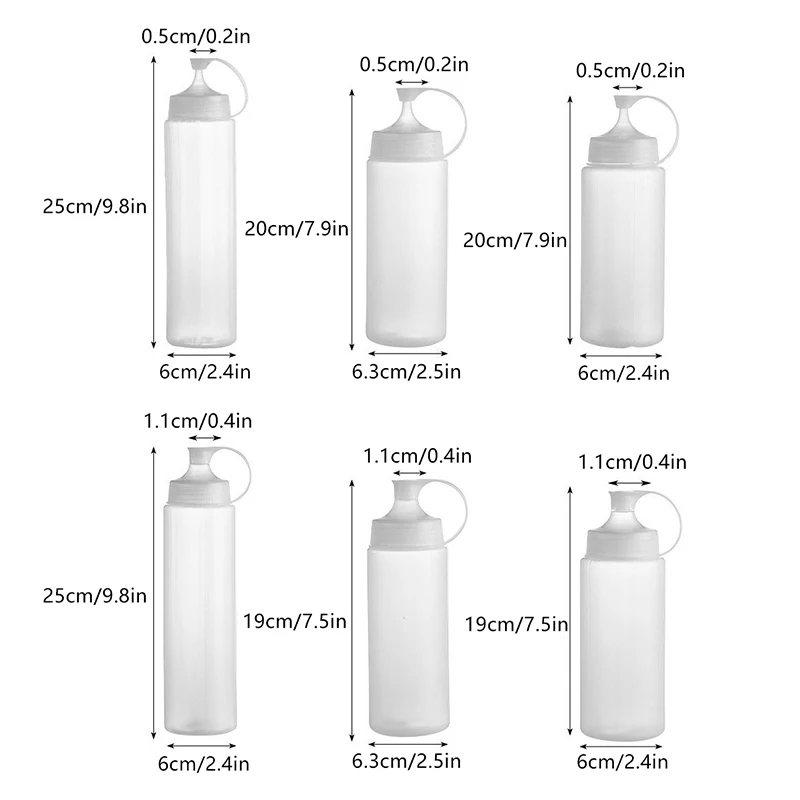 Kitchen Seasoning Salad Sauce Olive Oil Bottle 350/450/600ML Squeeze Sauce Bottles Condiment Dispenser Large Mouth Dustproof