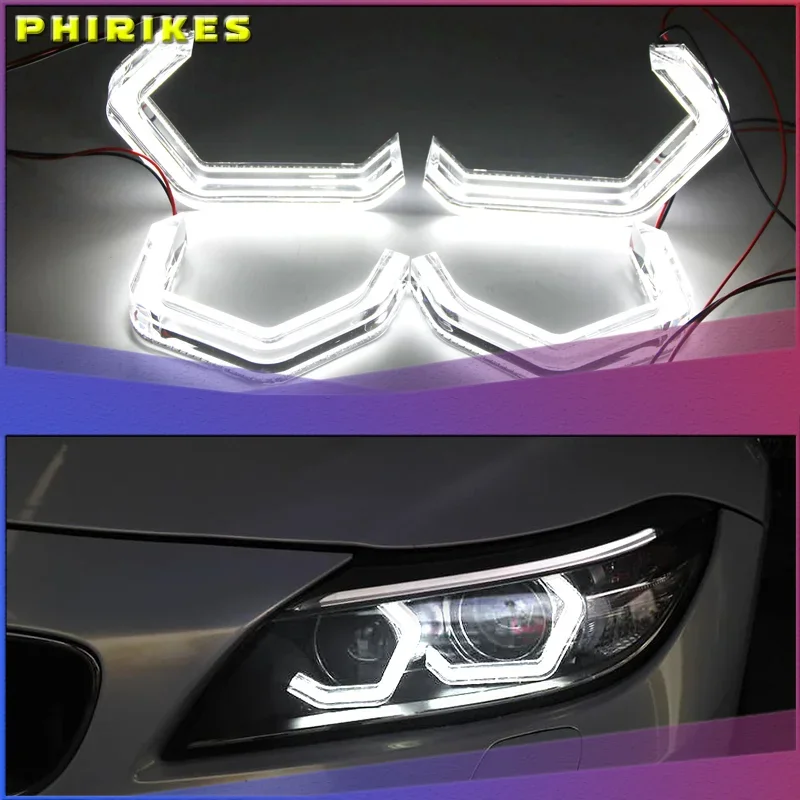 

LED Angel Eyes M4 Style Iconic For BMW 2 3 4 Series F30 F31 F32 F34 E90 E60 F10 F80 F82 F83 Xenon/Halogen Lens Headlight DTM DRL