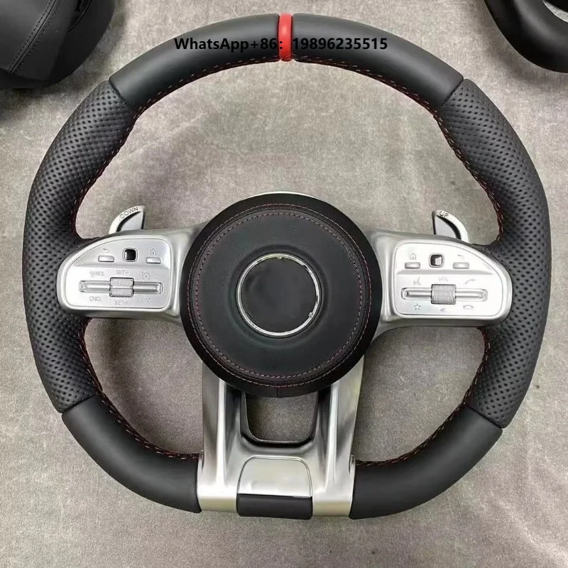Good Quality Black Leather Carbon Fiber Leather Steering Wheel Sports for