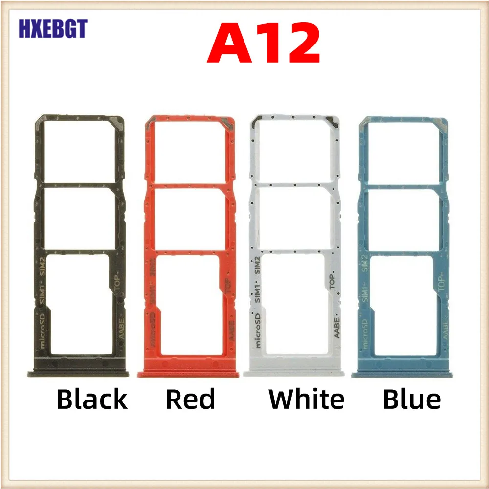 For Samsung Galaxy A12 SM-A125 Single/Dual SIM Card Tray Adaptor  Micro SD SIM Card Slot Holder Smartphone Repair Parts