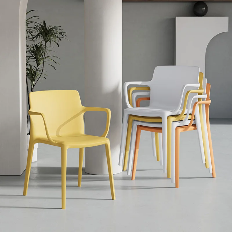 Silla nórdica De plástico grueso, sillón con respaldo, asiento minimalista para exteriores, Butait Sur, muebles para el hogar, Sillas De Comedor