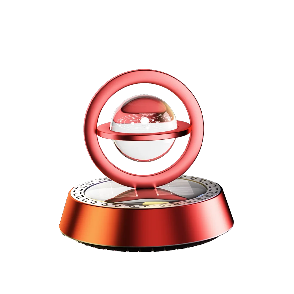 Solar Rotating Car Air Freshener–Floating Crystal Ball Diffuser with French Fragrance,Auto On/Off Aromatherapy for Car Dashboard
