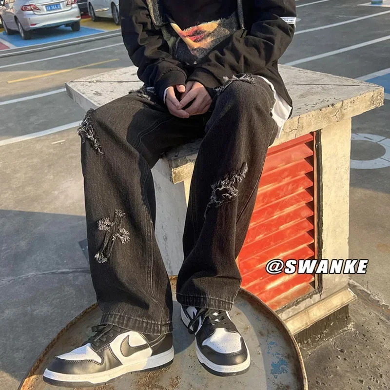 Female Clothing Blue Jeans Woman High Waist Korean Fashion Women's Jeans 2025 Trend Streetwear Vintage Clothes Y2k Pants Denim