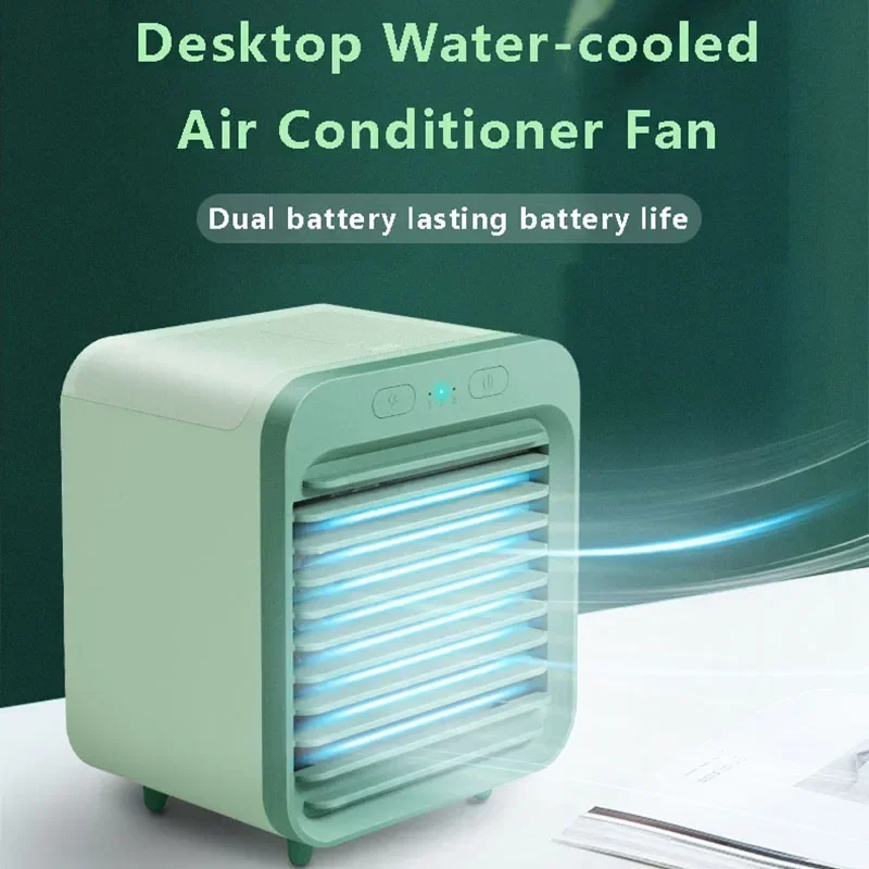 

3-Speed Mute Air Cooler Night Light Electric Fan for Home Conditioner Portable Fan Desktop Dual Spray Ultrasonic Atomization