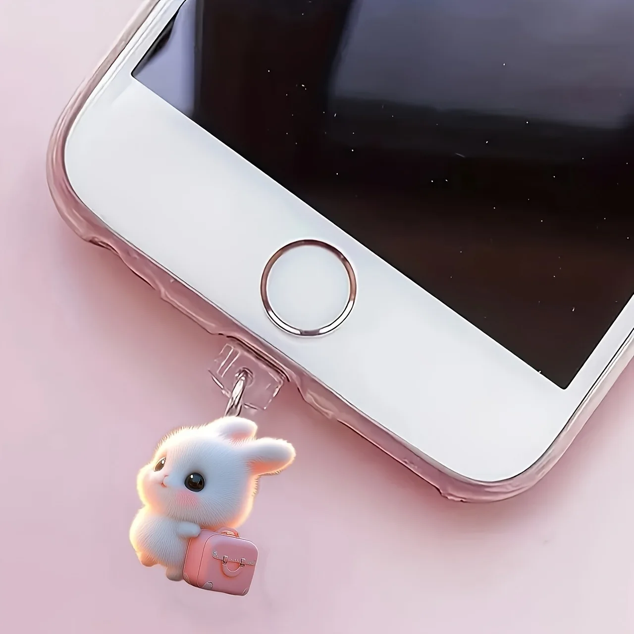 Rabbit Dust Plug For Iphone Compact Acrylic Phone Dust Plug Rabbit Phone Dust Plug Decorative For Smartphone Samsung Iphone