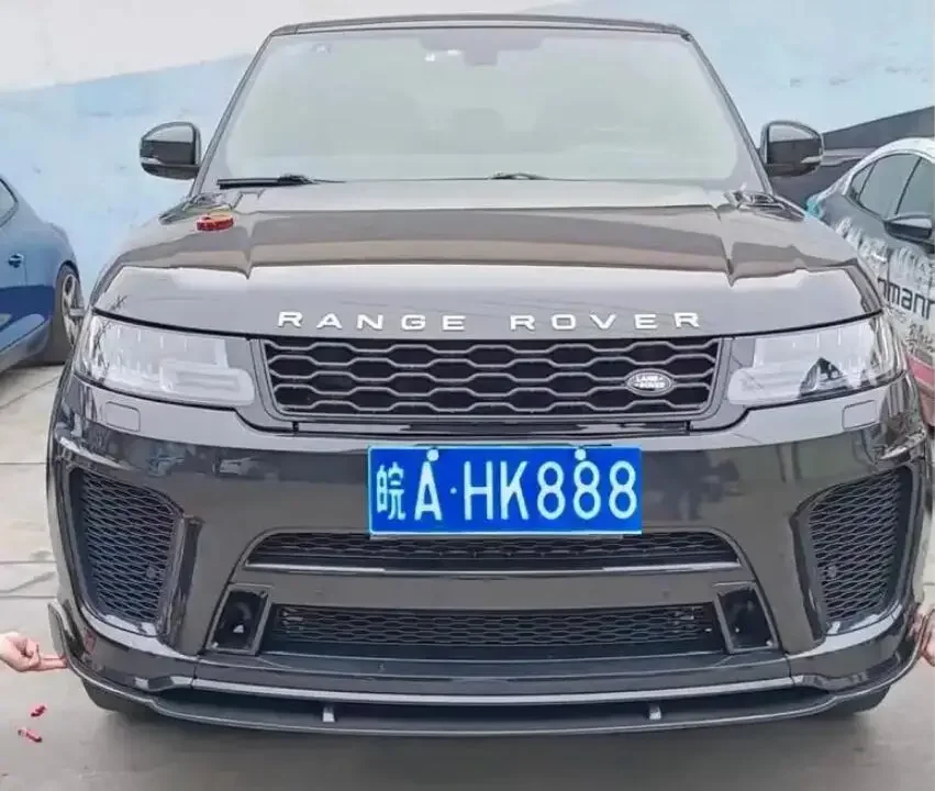 For Land Rover Range Sport SVR 2018 2019 2020 2021 2022 Real Carbon Fiber Car Front Lip Bumper Diffuser Spoiler Cover Body Kit