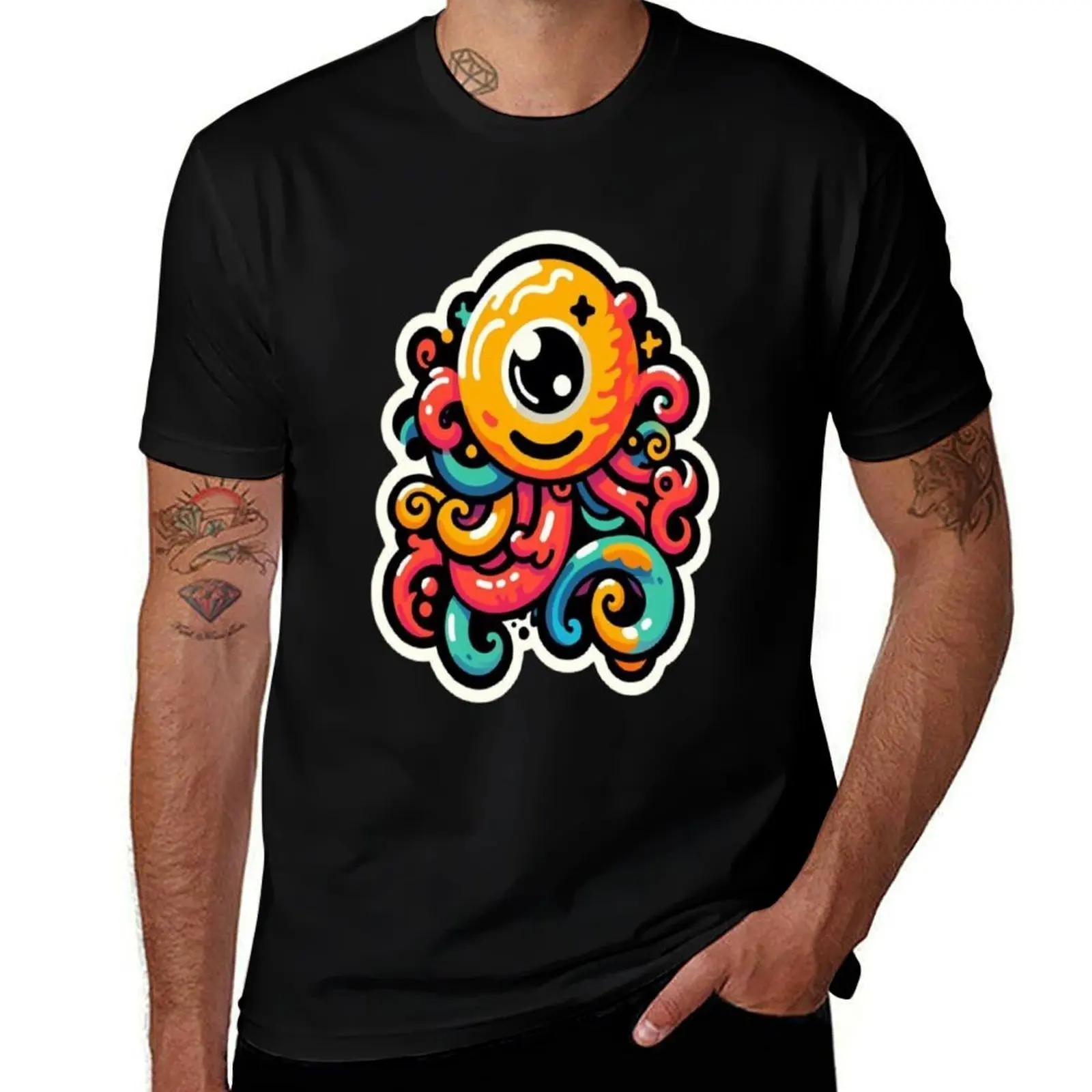 

big Eye octopus T-Shirt sublime summer shirt topping t shirt for men