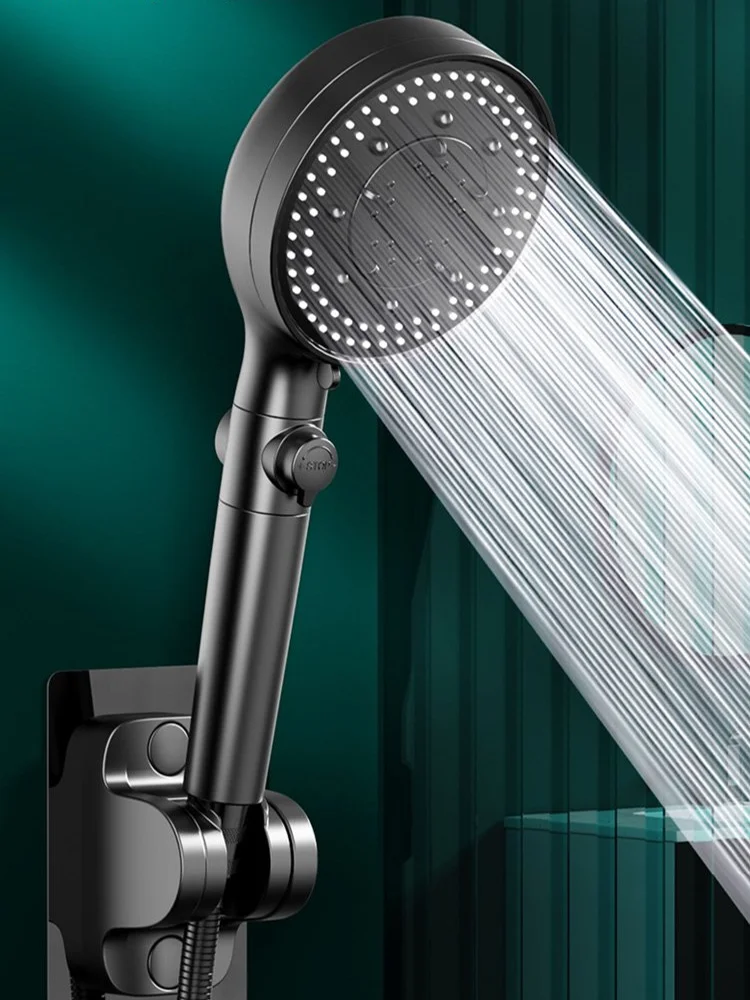 

Цифровая душевая лейка, пятискоростная турбонасадка для душа с одной кнопкой, водосберегающая, защита от падения, аксессуары для ванной комнаты