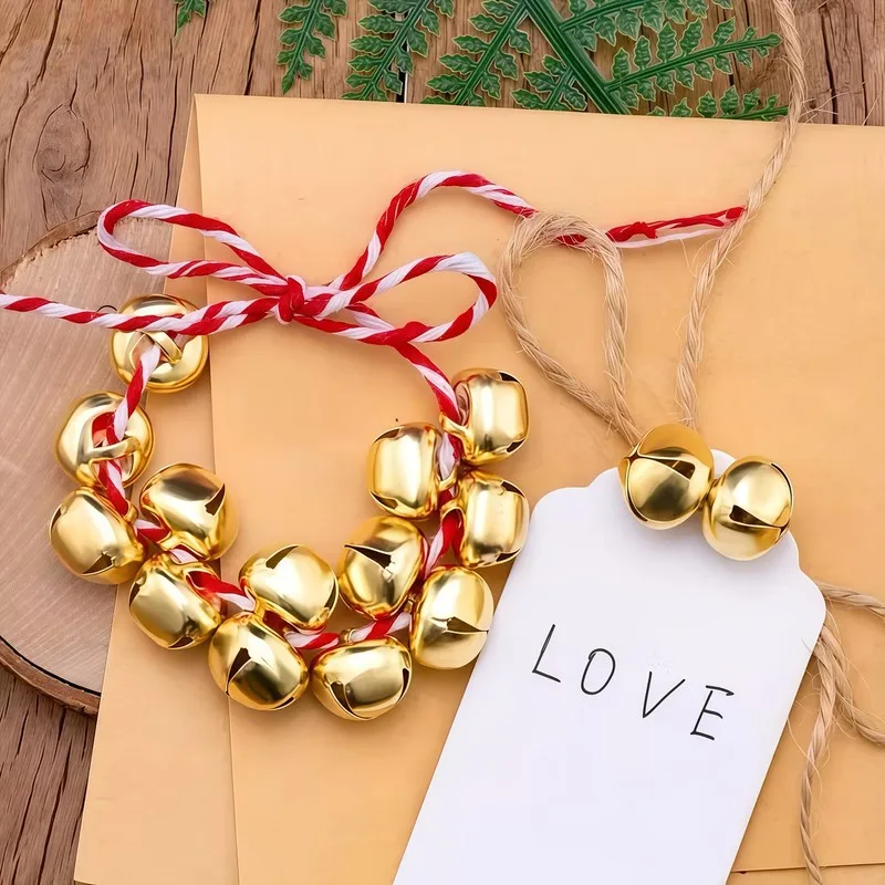 30 pcs 10mm Jingle Bell Charms with Cross Shape Design, ideal for Pet Collar Charm and Pet Collar Charm, Clear Crisp Sound, Gold
