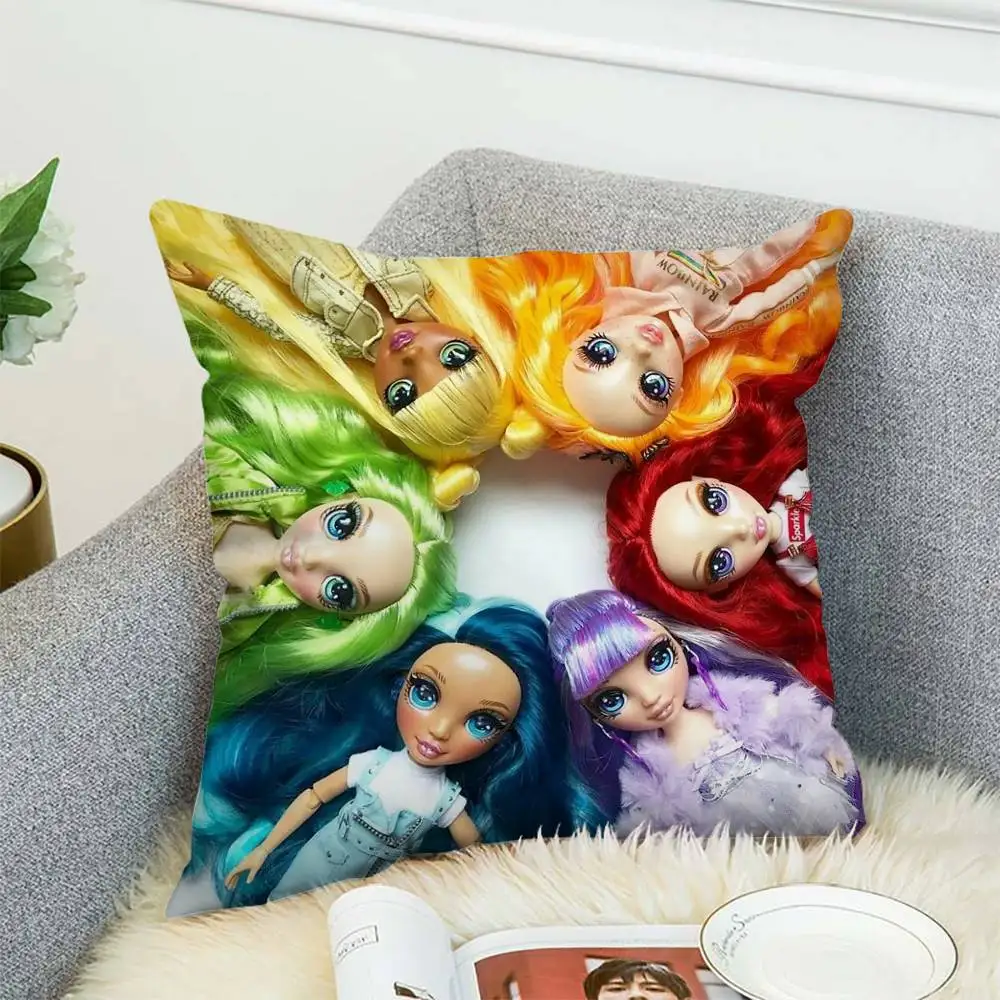 

Rainbow High Pillow Case Double-Sided Printing Cushion Cover 45x45 Decorative Cushions Sofa Home Decor Soft Pillowcase