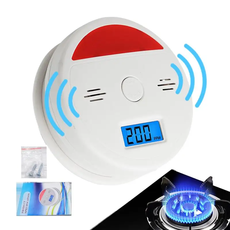 Home CO Detector Carbon Monoxide Sensor Indoor Carbon Monoxide Monitor With LCD Display Sensors Monitoring Tool For home shpos