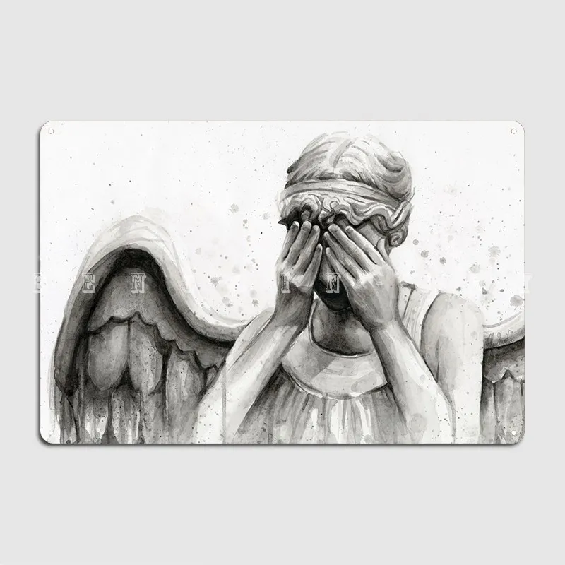 Weeping Angel Poster Metal Plaque Pub Living Room Designing Plates Tin Sign Posters