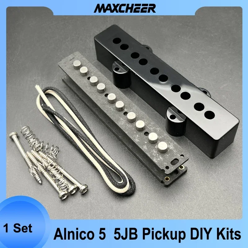 [Pickup DIY Kits] Alnico 5 5JB Pickup Kits- Fiber Bobbin/Alnico V Pole Piece/Waxed Cloth Cable for 5-String Jass Bass