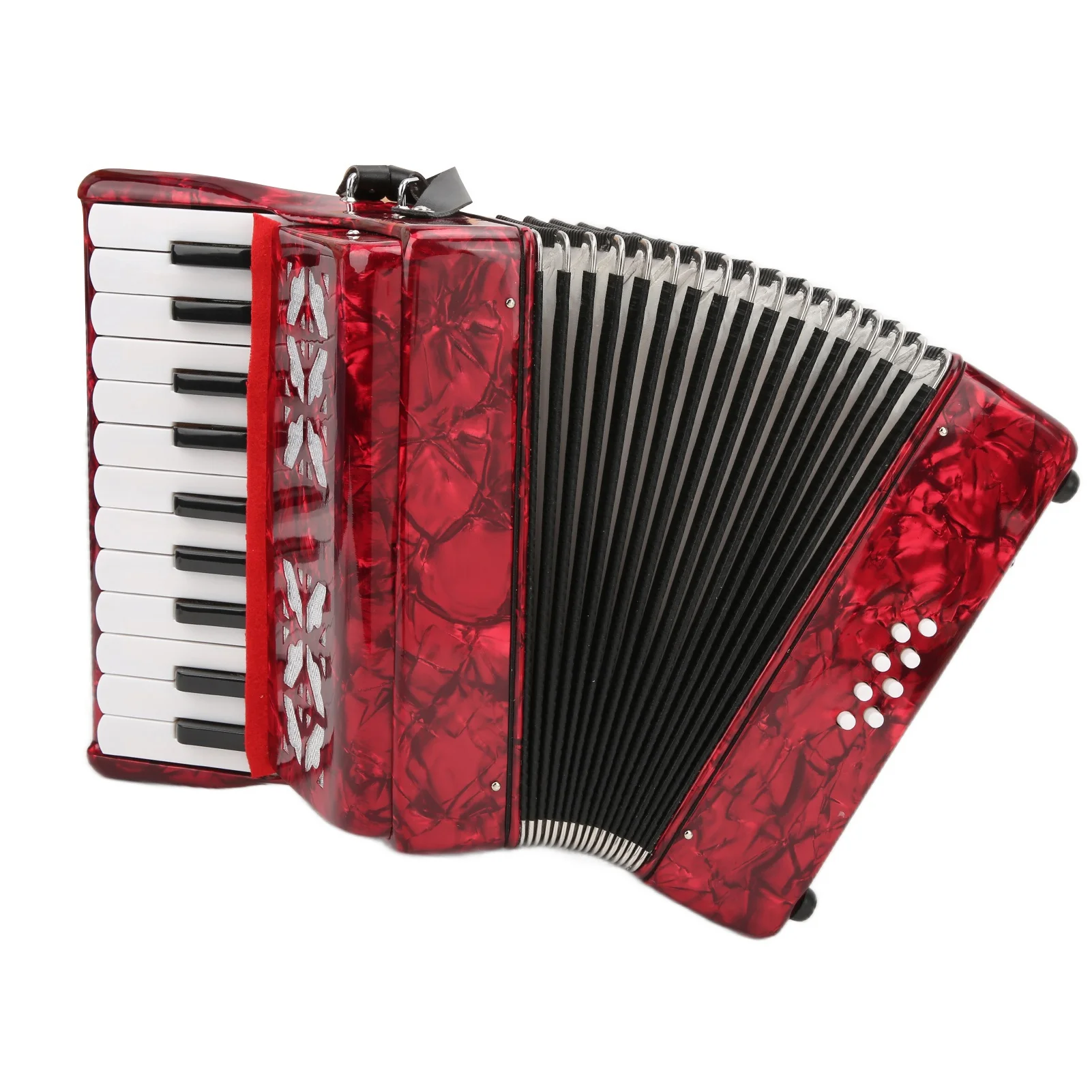 Red IRIN Accordion Piano 8 Bass 22 Key Playing Musical Instr
