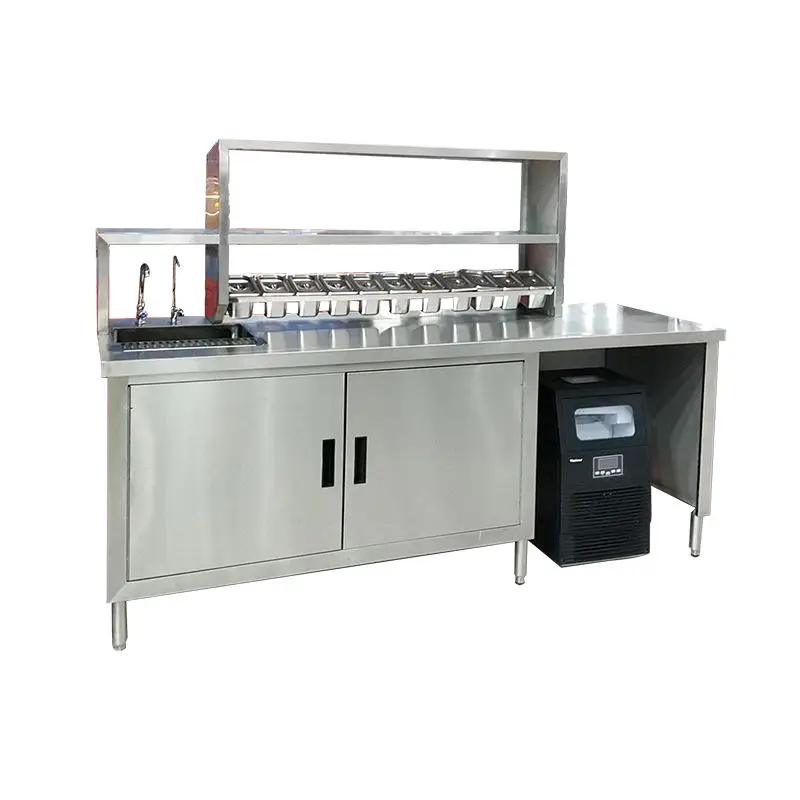 

Bleton Custom-Made Double-Temperature Stainless Steel Bubble Tea Bar Compressor Refrigerator Adjustable Thermostat 220V for