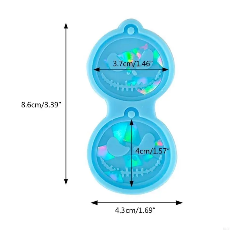 918f Kürbiskopf Light Heychain Formen Ohrringe Ornament Form Form