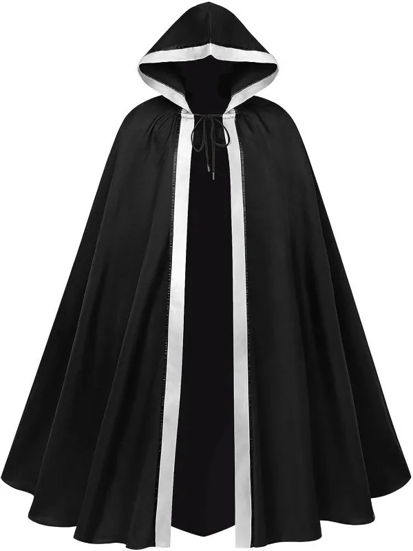 

Черный плащ-накидка самурая на Хэллоуин, костюм для косплея, средневековый ретро-наряд для сцены, женский традиционный костюм из полиэстера