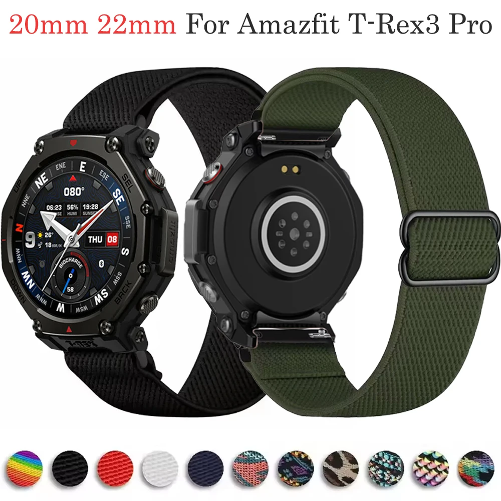 20mm 22mm Nylon Strap for Amazfit T-Rex3 Pro/Balance 2/Active 2 Sports Breathable Wristband for Samsung Galaxy Watch 7 6 5 4 3