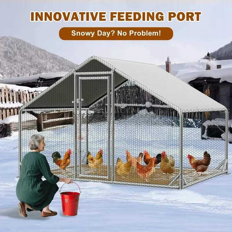 

Warehouse Sales Low Price Metal Run Away and Walk Mobile Galvanized Large Chicken Coop House for 20 Chickens