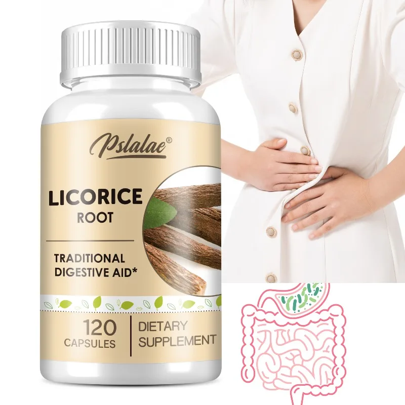 

Licorice Root Capsules - Antioxidant, Promotes Absorption, Relieves Stomach Discomfort, Supports Digestive Health, Non-GMO