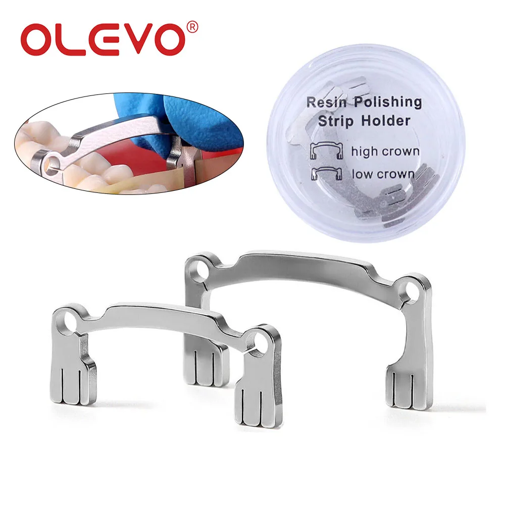 OLEVO-Resina Dentária Polimento Strip Holder, Lixamento Interproximal, Ferramentas de Acabamento para Alta e Baixa Coroa, Aço Inoxidável Autoclavável