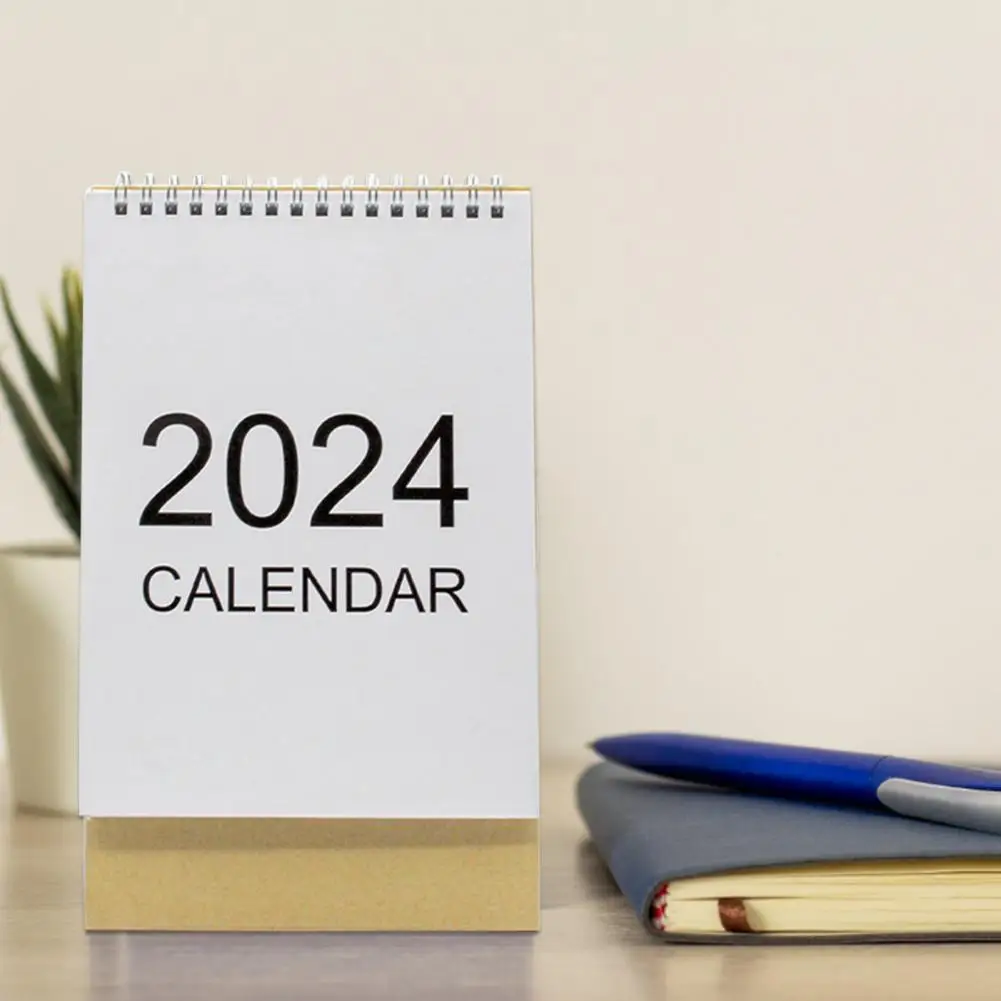 Small Space Desk Calendar Easy-to-read Mini Calendar 2024 Mini Desk Calendar Stand-up Flip-top Design Event Marking Office Decor