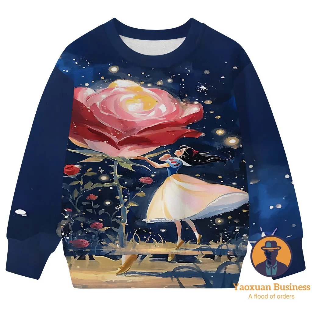 

Новинка 2024 года, свитшот с круглым вырезом и 3D мультяшным принтом для мальчиков и девочек, милый теплый ветрозащитный осенне-зимний модный свитшот ​