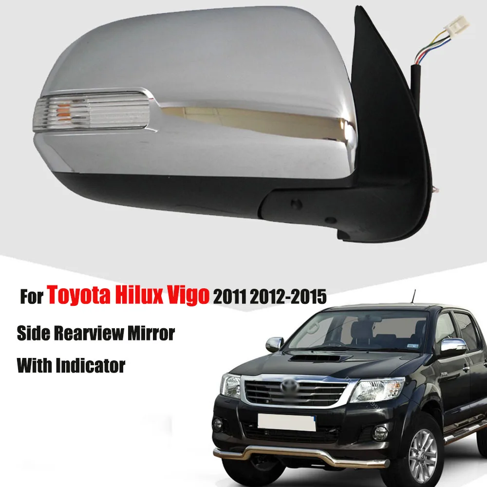 5 Wire Left Electric Mirror For Toyota Hilux Vigo 2011 2012-2015 Side Rearview Mirror With Indicator