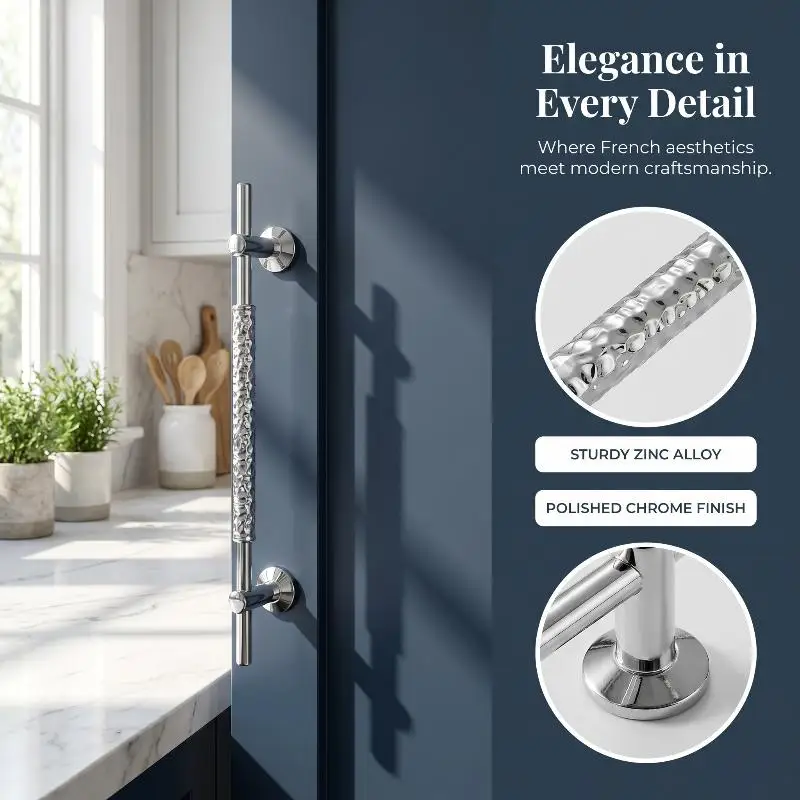 1Pcs Minimalist Bright Chrome Silver Drawer Single Hole Knob Zinc Alloy French Wardrobe Handle Light Luxury Solid Cabinet Pull