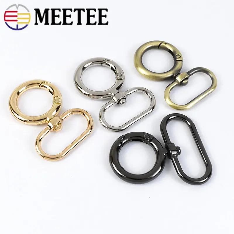 5/10Pcs 15-38mm Oval Spring Buckles Metal Bag Swivel Clasp Dog Collar Ring Clip Buckle Keychain Hook DIY Hardware Accessories