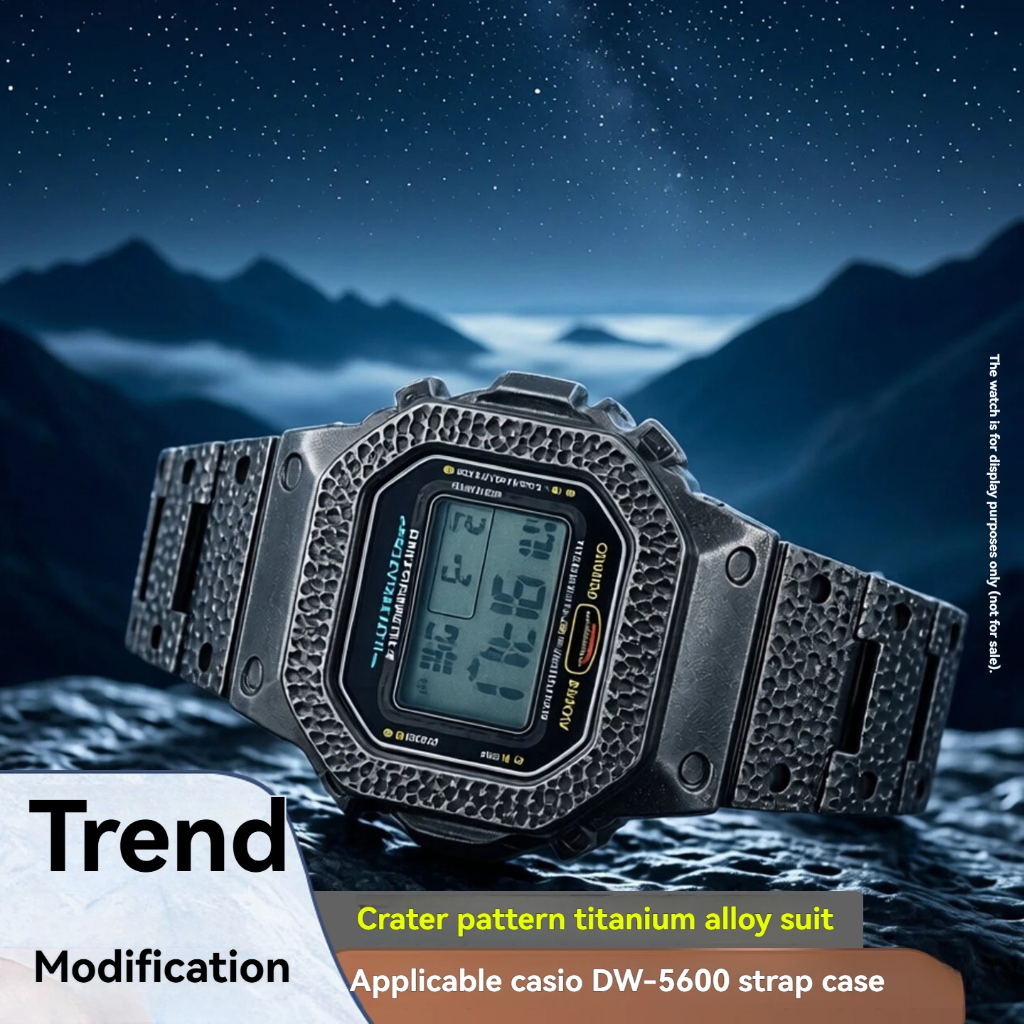 for/Casio/DW5600/B5000ga2100/Modified/Hammered/Titanium/Alloy/Stainless/Steel/Case/and/Strap/All-Metal