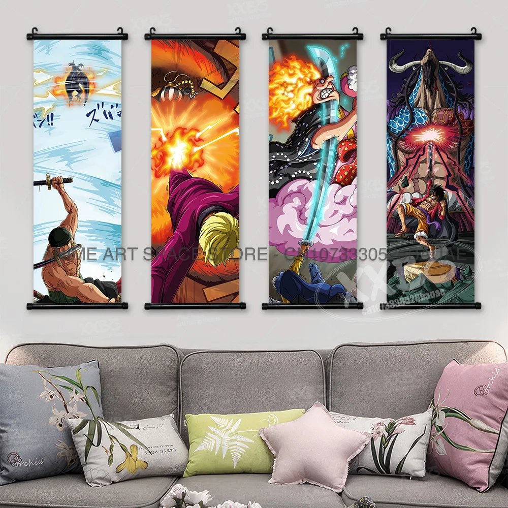 ONE PIECE Hanging Paintings Anime Eustass Kid Scrolls Pictures Trafalgar D. Water Law Home Decor Posters Monkey D.Luffy Wall Art