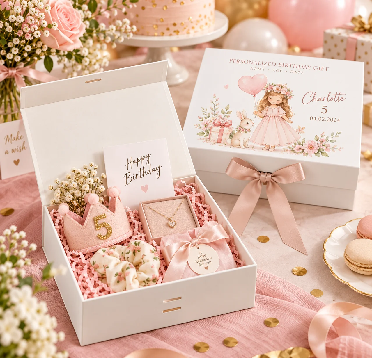 Personalized Gift Box, First Communion Keepsake Box, Baptism, Birthday Gift Box, Packaging Box, Heartfelt Gift for Loved Ones, Gift Box to Express Love