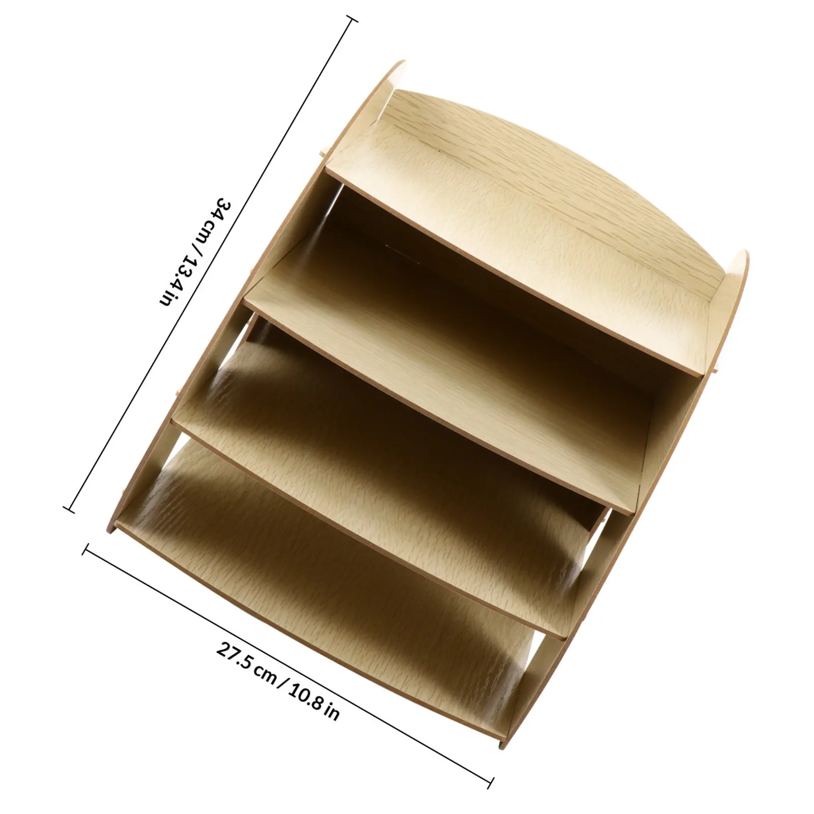 Wooden Desktop Organizer Multi-Layer Storage Shelf Paper File Box Office Storage Rack Desktop Book Stand for Workspace