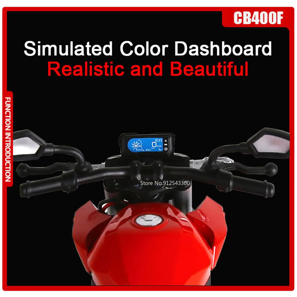 1:12 هوندا CB400F HP4 نموذج دراجة نارية سيارة لعبة ضوء الموسيقى امتصاص الصدمات المحرك عجلة القيادة نماذج مصغرة هدايا للأولاد