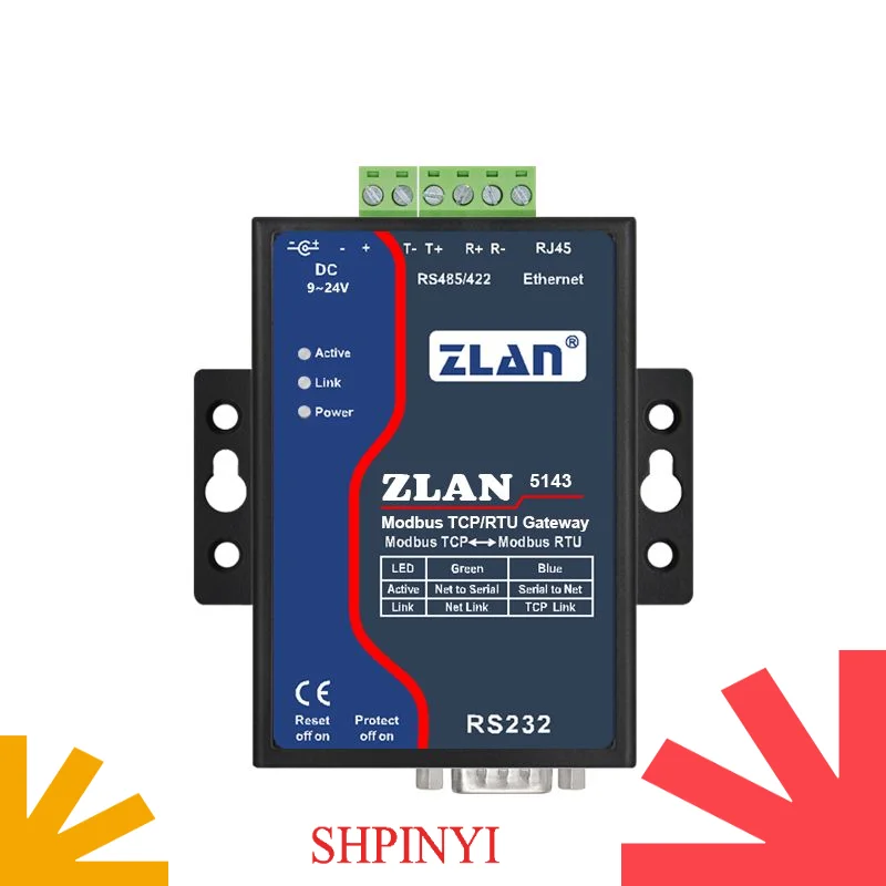 Convertidor de servicio serial Ethernet RJ45 TCP IP a RS232 RS485 422 convertidor de servicio serial ZLAN5143