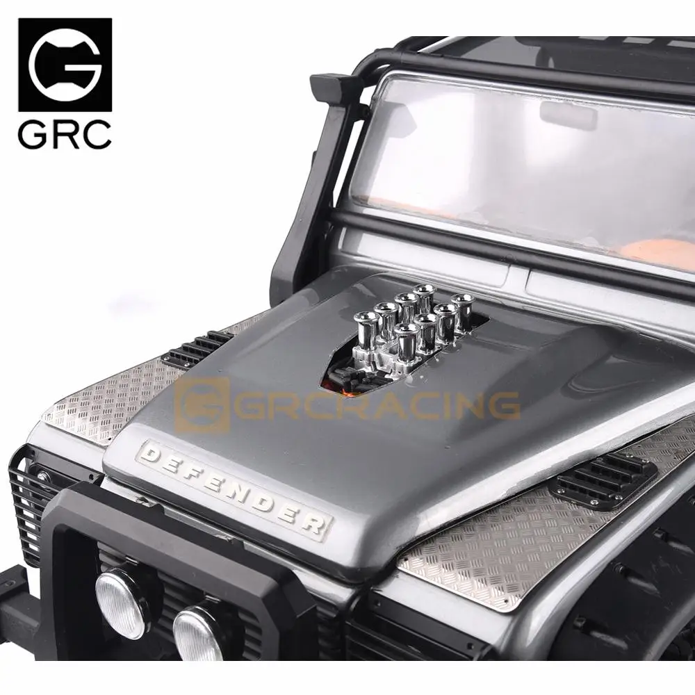 Grc 1/10 Scale Simulation V8 Engine Cover Motor Heat Sink Cooling Hood Fan Radiator for TRX-4 TRX4 1/10 RC Car Parts