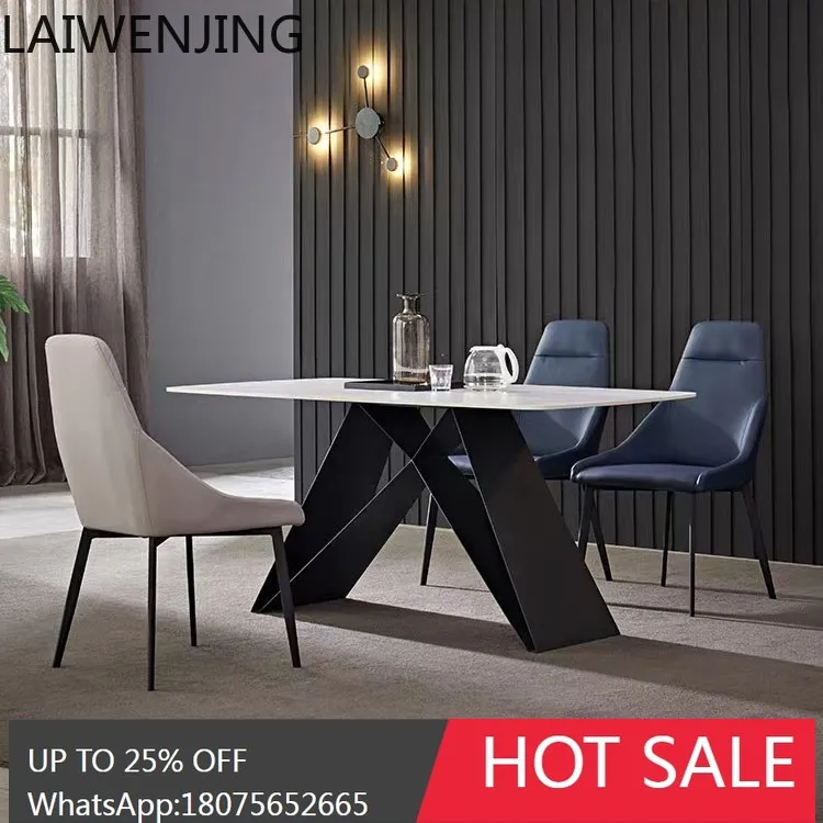 

Modern Simple Slate Dining Table Light Luxury Nordic Dining Table and Chair Combination
